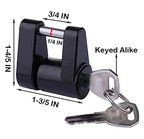 Whssfine Trailer Lock Kit Keyed Alike Tongue And Hitch Pin Lock With 5/8 And 1/2 Inch Pins Fit Class I Ii Iii Iv V Receiver To Secure Trailer For Towing And Storage (4 Pack) #TOP7