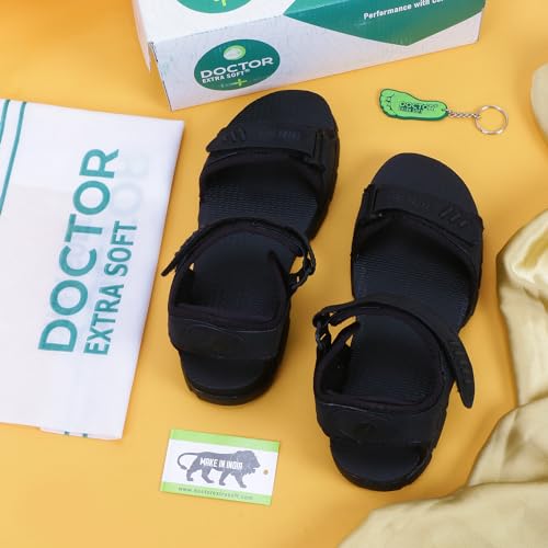 Image of DOCTOR EXTRA SOFT Men's Classic Athletic & Outdoor Casual Sandals /Floaters With Adjustable Cushion Strap For Adult|Comfortable & Lightweight|Stylish & Anti-Skid|Everyday Use For Gents & Boys D-301