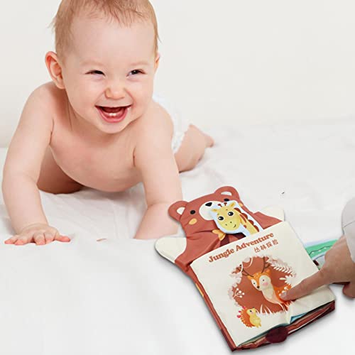 Livros macios para bebês, livros para bebês macios da selva brinquedos, livro de tecido para educaçã