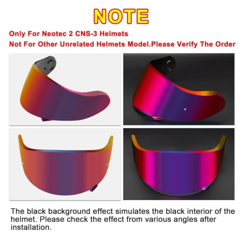 Image of PSLER Shatterproof Helmet Visor for Neotec 2 CNS-3,Blue Purple Red