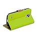 S4 Mini Case, Fulland Wallet Card Holder PU Leather Pouch Flip Leaf Style Case Cover with Stand for Samsung Galaxy S4 Mini I9190 Plus Stylus Pen and Screen Protector -Green