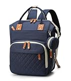 GLIXAVIA Baby-Wickeltasche, Wickelrucksack mit 13 Taschen, große Kapazität, Wickeltasche mit Kinderwagenhaken, Mama-Tasche, Blau, Large, Tagesrucksäcke