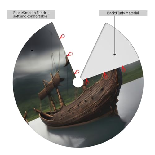 Jupe d'arbre de Noël extérieure et intérieure style Vikings - 5