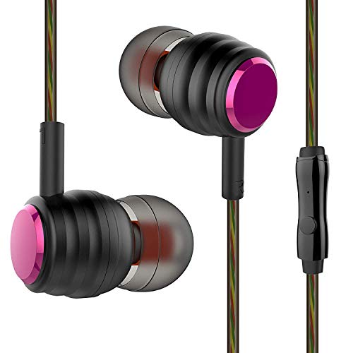 Headphones, Earphones Earbuds Headphones with Microphone Stereo Sound Mic Remote Volume Control Compatible