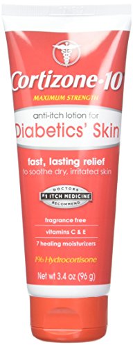 Cortizone 10 Maximum Strength Anti Itch Lotion for Diabetics' Skin, 3.4 Ounce Tube