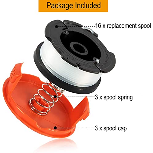 Image of KAKO AF100 Spool for Black Decker Weed Eater String, 0.065 inch 30ft Autofeed Spool for Black Decker AF100 Replacement Spool, Replace GH600 GH900 Spool for Black Decker Weed Eater Spool(16+3+3)