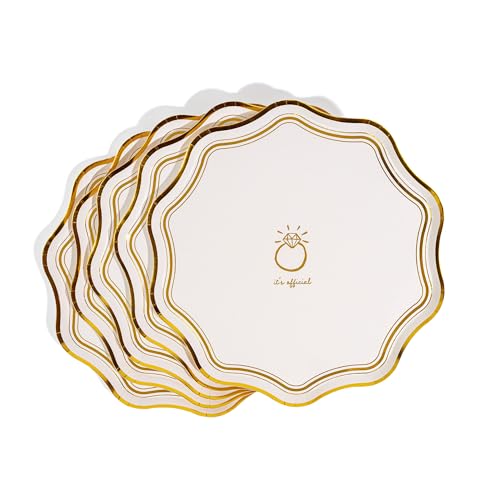 Emergency Confetti 20 Pack 10.5” Bridal Party Plates – Gold