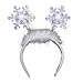 Light Up Snowflakes Head Boppers Headband with White Flashing LED Lights