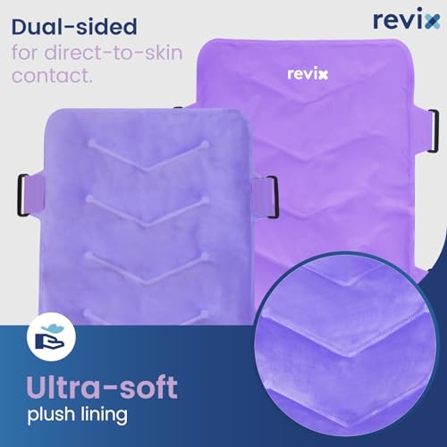 REVIX Extra-Large Back Ice Pack, Reusable Gel Cold Compress Wrap for Full Back Relief, Ideal for Muscle Pain, Tiredness, Recovery, and Sore Muscles – Adjustable Straps, Purple - Thumbnail 4