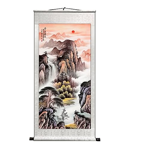Decoración de pared con pintura china de 120 cm y pergamino tradicional para salón