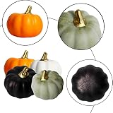 12 szt. kolorowe sztuczne dynie luzem jesienny zestaw dekoracji, dekoracje dyni Halloween, sztuczne żniwy dynie sztuczne mini piankowe dynie do rzemiosła, jesień, ślub, dom Halloween Święto Dziękczynienia impreza dekoracja