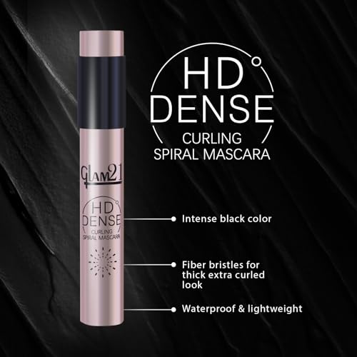 Image of Glam21 HD Dense Eyeliner, 6ml & Mascara, 10ml Combo | Shiny Finish Eyeliner | Waterproof Mascara with Petite Brush | Smudge-Proof, Volumizing, Eye Makeup Duo | Up to 16hrs | Combo Pack Of 2
