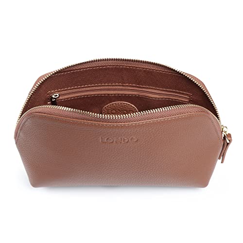 Londo Trousse à Maquillage en Cuir Véritable pour Cosmétiques, Pinceaux - Trousse de Toilette – vue 6