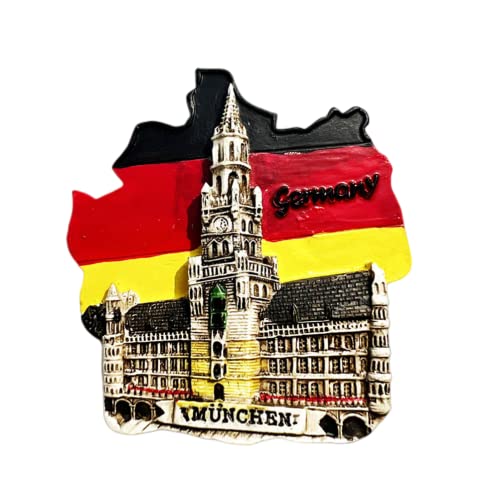 Imán decorativo de refrigerador Munich Germany 3D pintado a mano miniatura 1