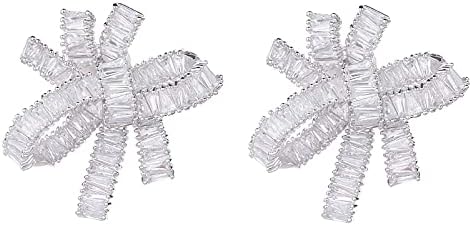 Rhinestone Bow Stud Earrings for Women, Bowknot Shape Earrings Cubic Zirconia Rhinestone Earrings