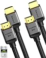 Silkland 10K 8K HDMI 2.1 Cable Certified 2-Pack 6.6FT [4K@120Hz 144Hz, 8K@60Hz, 2K@240Hz] Ultra High Speed HDMI® Cable 48Gbps (Upgrade Braided),HDR, eARC, HDCP 2.3, Compatible for/PS5/PS4/Roku TV