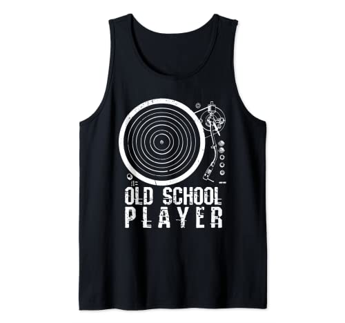 DJ Old School Player Vintage Retro Vinilo Música Regalo Camiseta sin Mangas