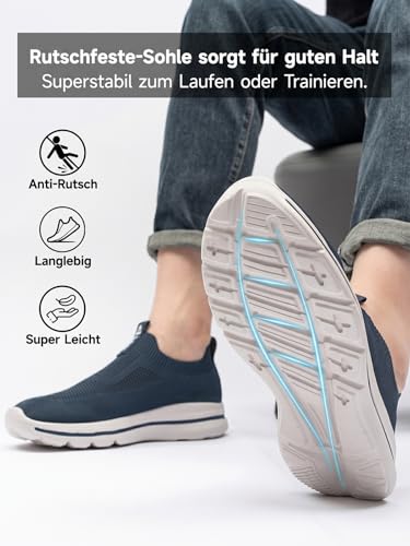 ODCKOI Chaussures de Course Homme Slip on Baskets Running Gym Fitness Légères Sneakers Marche Casual Tennis Respirante Sport Chaussures-SHLAN-43 – vue 6