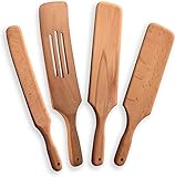 Diseño fácil de limpiar y con agujero para colgar: antiadherente y lo suficientemente suave, simplemente lava estos utensilios de cocina de madera con agua de flujo y detergente suave, también está disponible en lavaplatos. Hay un agujero para colgar en el extremo de cada varilla, puedes colgarlos en la pared cuando no estén en uso. Te ayuda a organizar bien la cocina y mantener ordenada todo el tiempo