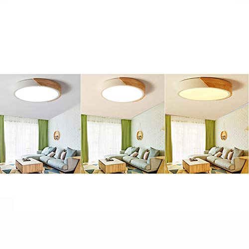 Plafond à LED en bois rond de 24W avec un diffuseur acrylique