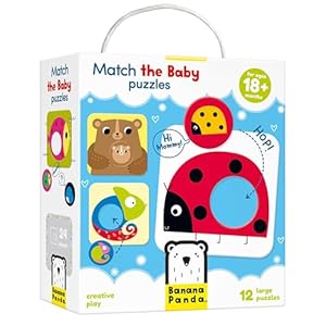 Banana BNP-83 Panda – Match The Baby Puzzle Set, Steckpuzzles für Anfänger & Zuordnungsaktivität für Kinder ab 18 Monaten