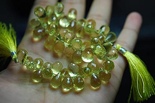 Quartz citron naturel vert de haute qualité en micro facettes pour création de bijoux raffinés
