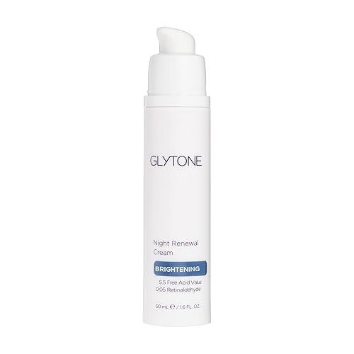 Glytone Crema de renovación nocturna 5.5 ácido libre de ácido glicólico y retinaldehído Reduce el aspecto de líneas finas y arrugas Sin fragancia