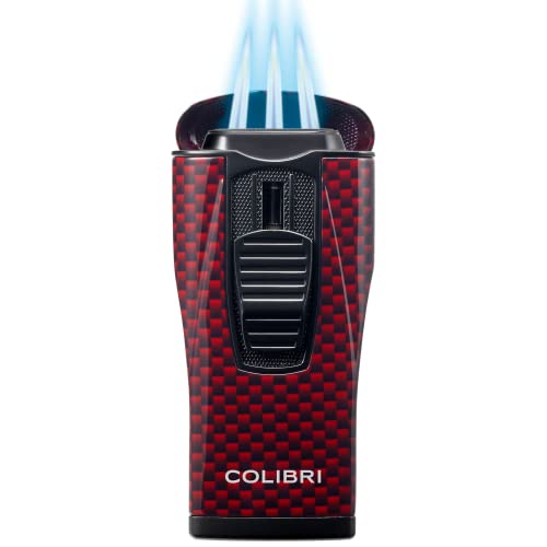Colibri Monaco Triple Flame Lighter - Red Carbon Fiber Print #TOP1