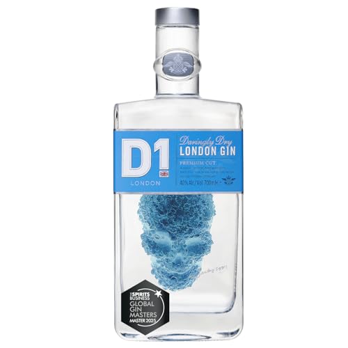 D1 London Dry Gin 70cl 40% ABV – Super Premium Ausgezeichneter Gin – 2025 GinGuide Gold Martini Award – Traditionelle Wacholder-Note mit Zitrus- & Brennnesselnuancen – Exklusives Gin Geschenkset