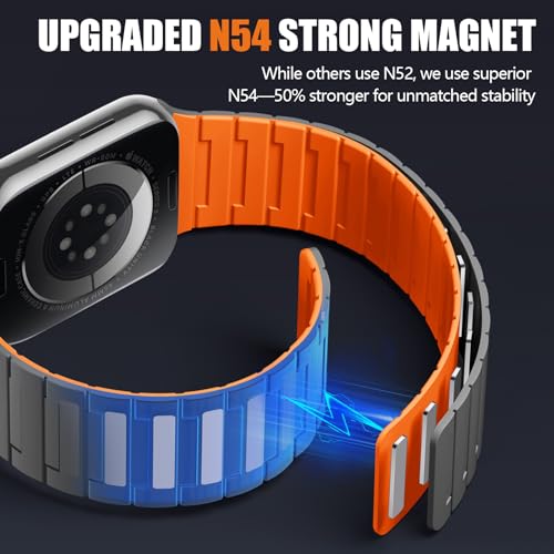 Image of SNBLK Magnetic Watchband Compatible with Apple Watch for Men 44mm 45mm 46mm 49mm 42mm 41mm 40mm 38mm Women, Silicone Sport Strong Magnet Strap for iWatch Series 11 Ultra 3 Ultra 2 Se 10 9 8 7 6 5 4 1