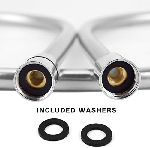 Ronvie PVC Shower Hose 2m (79") with 2 Washers-DIY Replacement-Universal Fitting-Flexible and Anti-Kink-High Pressure Resistance-Leakproof and Anti-Burst-Chrome