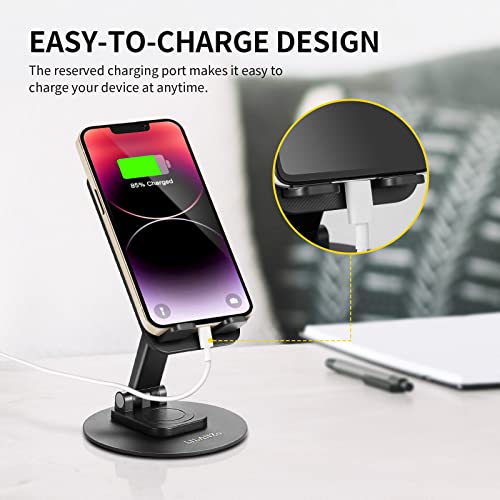 Lilanzo Cell Phone Stand, Angle Adjustable Phone Stand For Desk, Portable Cell Phone Dock Holder Compatible With Iphone 14 Pro, Se, Xr, 8 Plus 7 6, Samsung Galaxy, Google Pixel And More, Black #TOP4
