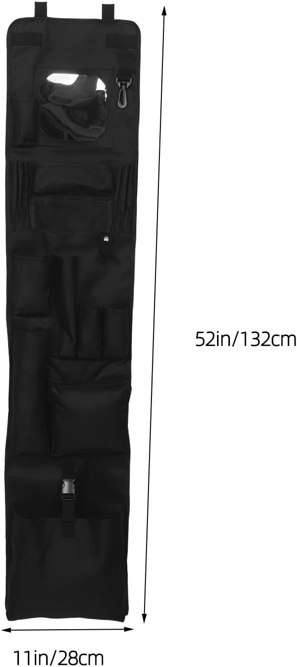 Multi-Pocket Storage Organizer Bag for School and Office Use | Polyester Construction, Black Contemporary Style, Multiple Compartments, Lightweight Design image 3