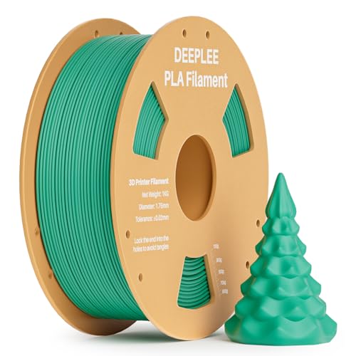 DEEPLEE PLA 1.75mm 3D Printer Filament, Dimensional Accuracy +/- 0.02mm, Neatly Wound, No Clogging, Vacuum Package, Fits for Most FDM 3D Printers, 1kg Sea Green