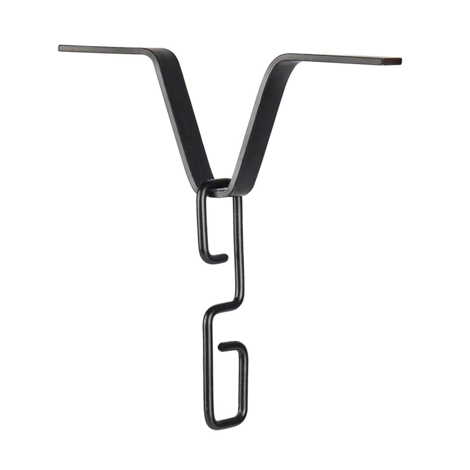 mophrati Reliable Rain Chain Gutters Adapter Clip Sturdy V Shaped Strong Iron Connector Durable Outdoor Installation Equipment V Shaped Hook Hanger Outside, Black, 15.75cm
