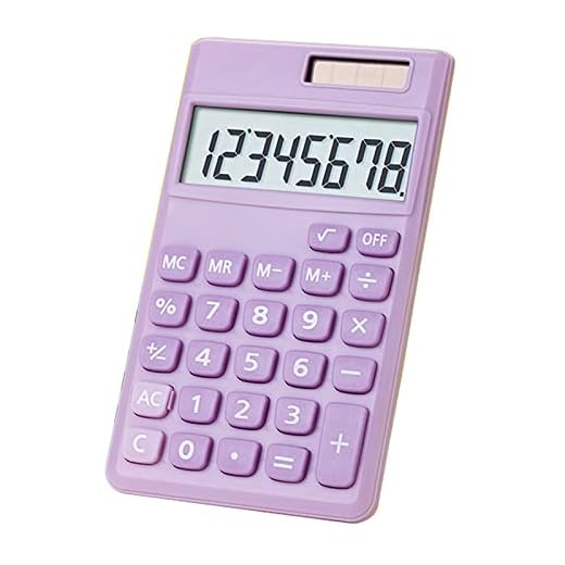 Basic Calculator, Desktop Cute Pocket Size Mini Calculators for School, Office, Home (Purple)