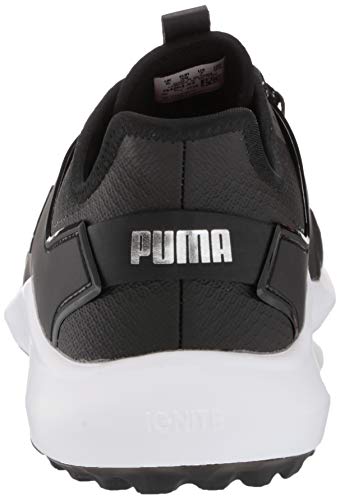 Puma Golf Men's Ignite Fasten8 Golf Shoe, Puma Black/Puma Silver/Puma White, 9.53
