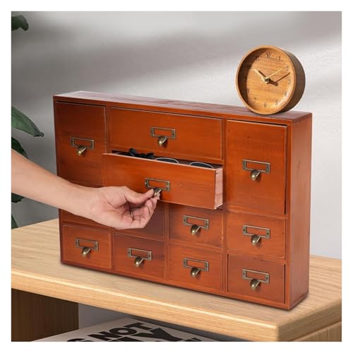 Organiseur de bureau en bois avec tiroirs de rangement tri - 3