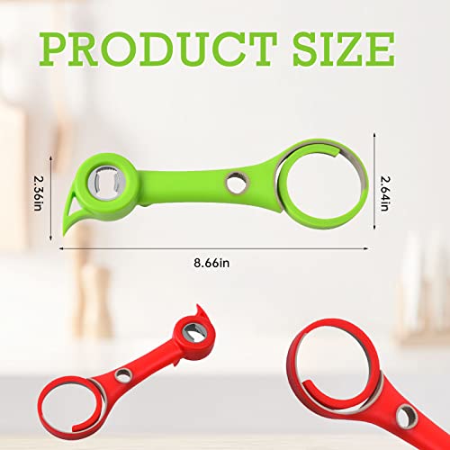 Jar Opener - 6 In 1 Can Opener Bottle Opener Comfort Easy To Use Home Multi Kitchen Tools Stainless Steel Jar Opener Longer Handheld Canning Jar Opener Effortless For Any-Size Caps #TOP4