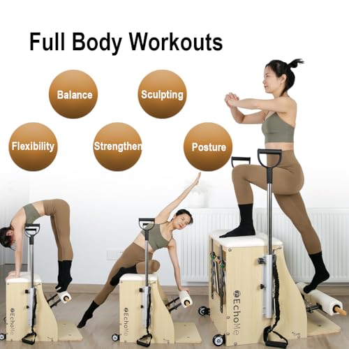EchoMe Plates Combo Chair with Handles, Split-Pedal Stability Pilates Chair,Yoga Fitness Trainer, Pilates Reformer Machine, Pilates Equipent of Maple Wood for Home use and Studio Use - Image 5