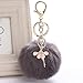 Produktbild MENGYUE Auto Schlüsselbund Frauen Schlüsselbund 8cm Pelz Pom Pom Schlüsselanhänger Faux Kaninchen Haar Glühbirne Tasche Auto Ornamente Fox Fur Ball Anhänger Schlüsselring