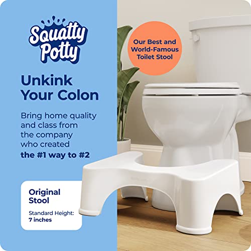 Taburete de baño blanco Squatty Potty, elevador de inodoro de 18 cm 4
