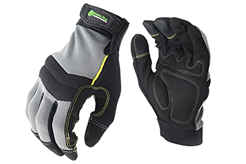 Notable Buy Notable Work Gloves, for Men Women, Mechanics Handyman, Hand Safety, with Padded Palm & Knuckles, Touch Screen, Synthetic Leather (Medium)