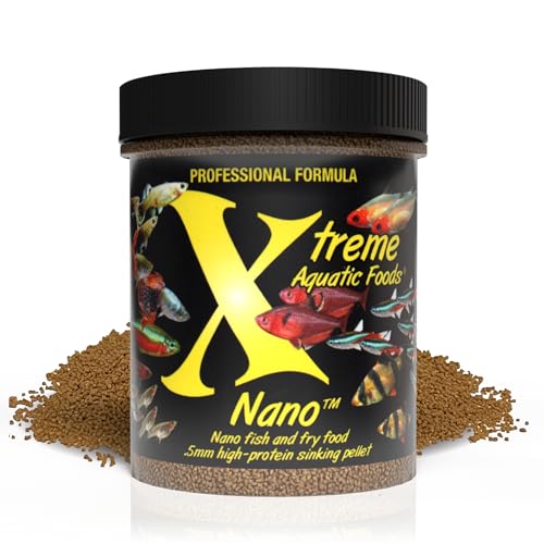 Xtreme Nano 0.5mm Sinking Pellets – High-Protein Fish Food for Nano & Community Fish, Krill-Based Formula for Color, Immune Support, and Vitality – Complete Nutrition for Small Aquarium Species (5oz)