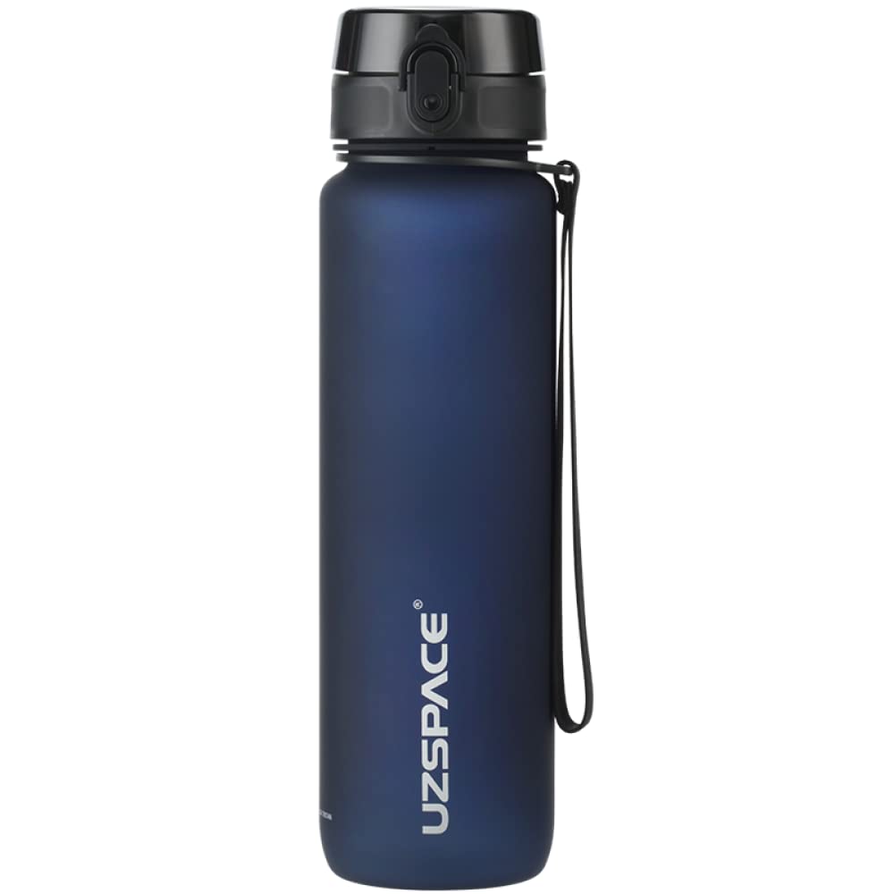 Om Supplies Dark Blue Water Bottle Fruit Infuser Sports Water Bottle 1000Ml, Bpa Free Tritan Non-Toxic Plastic, Leakproof (Dark Blue)