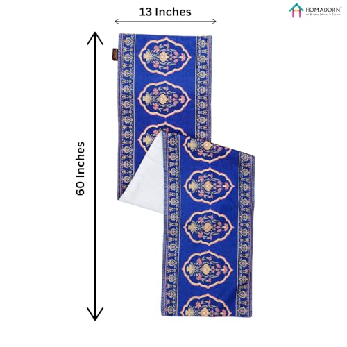 Image of HOMADORN Premium Digital Printed Table Runner - Double Layered Durable Fabric, Elegant Dining & Coffee Table Decoration, Fade-Resistant Prints, Easy Care (13X60 Inches (4 Seater), Heritage Blossom)