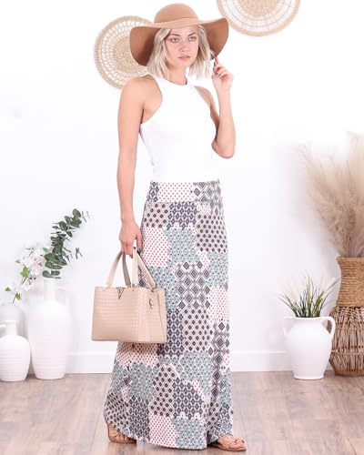 Image of Popana Long Maxi Skirt for Women, Flowy Long Skirts for Women | High Waisted Soft Trendy Rayon, Sundress Convertible Skirt, Long Length Bodycon Maxi Skirt, Petite and Plus Size