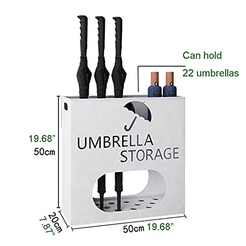 Support en métal blanc : la solution pour déplacer et ranger 22 parapluies - 2