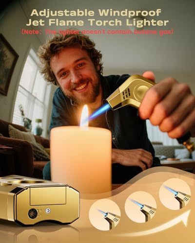 2-Pack Encendedores de Antorcha con Llama a Chorro y Estuche miniatura 2