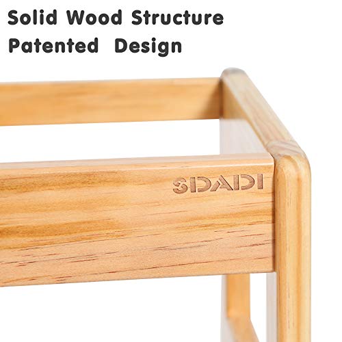 SDADI Mother's Helper Adjustable Height Step Stool Safety Counter Level Learning Toddler Tower for Kitchen and Bathroom, Natural - Image 6